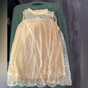Ultra Pink Cream Lace Dress Top